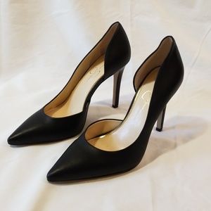 Jessica Simpson Black Leather Heels